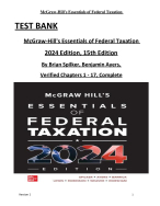 TEST BANK For McGraw-Hill's Essentials of Federal Taxation 2024 Edition, 15th Edition By Brian