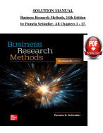SOLUTION MANUAL Business Research Methods, 14th Edition by Pamela Schindler. All Chapters 1 - 17