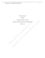 MATH 225N Week 7 Lab Assignment, Confidence Interval Chamberlain College 2024/2025