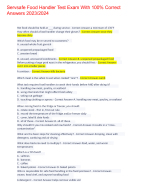 Servsafe Food Handler Test Exam With 100% Correct Answers 2023/2024 ...