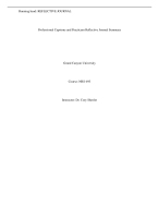 NRS 493 Benchmark Professional Capstone and Practicum Reflective Journal (GrandCanyon)