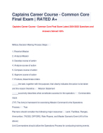 Captains Career Course - Common Core Final Exam Latest 2024/2025 Questions and Answers Solved 100%