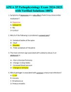 APEA 3P Pathophysiology ACTUAL 2024/2025 Exam WITH COMPLETE QUESTIONS AND CORRECT ANSWERS