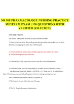 NR 508 PHARMACOLOGY NURSING PRACTICE MIDTERM EXAM