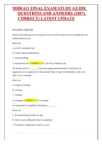 MHR 611 FINAL EXAM STUDY GUIDE QUESTIONS AND ANSWERS