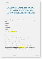 ANATOMY AND PHYSIOLOGY EXAM QUESTIONS AND ANSWERS