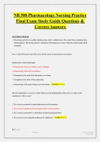 NR 508 Pharmacology Nursing Practice Final Exam Study Guide