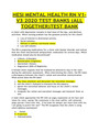 HESI MENTAL HEALTH RN V1- V3 2020 TEST BANKS (ALL TOGETHER)TEST BANK
