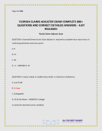 FLORIDA ADJUSTER LICENSING EXAM