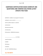 HARTMAN CERTIFICATION EXAM COMPLETE 300 QUESTIONS AND VERIFIED SOLUTIONS LATEST UPDATE THIS YEAR