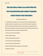 TNCC 9th Edition FIINAL Exam WITH PRACTICE TEST 450 QUESTIONS AND CORRECT ANSWERS LATEST UPDATE