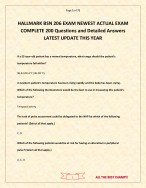 HALLMARK BSN 206 EXAM NEWEST ACTUAL EXAM COMPLETE 200 Questions and Detailed Answers LATEST UPDATE