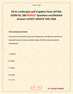 CR-21 Landscapes and Irrigation Exam ACTUAL EXAM ALL 200 Questions and Detailed Answers LATES