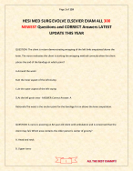 HESI MED SURG EVOLVE ELSEVIER EXAM ALL 300 NEWEST Questions and CORRECT Answers LATEST UPDATE