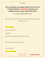 CR-21 Landscapes and Irrigation AZROC Test Prep A, B & C ACTUAL EXAM ALL 2000 Questions and C