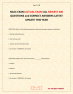 NACC EXAM ACTUAL EXAM ALL NEWEST 300 QUESTIONS and CORRECT ANSWERS LATEST UPDATE THIS YEA