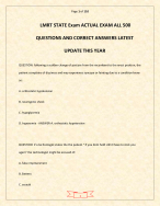 LMRT STATE Exam ACTUAL EXAM ALL 500 QUESTIONS AND CORRECT ANSWERS LATEST UPDATE THIS YEAR