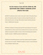 NJ Life Producer Exam ACTUAL EXAM ALL 300 QUESTIONS AND CORRECT ANSWERS LATEST UPDATE