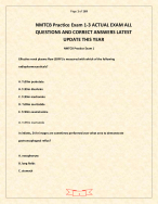 NMTCB Practice Exam 1-3 ACTUAL EXAM ALL QUESTIONS AND CORRECT ANSWERS LATEST UPDATE