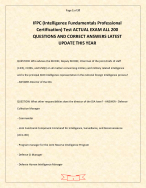 IFPC (Intelligence Fundamentals Professional Certification) Test ACTUAL EXAM ALL 200 QUESTIONS