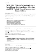 WGU D333 Ethics in Technology Exam – Actual Exam Questions, Latest 2 Versions with 100-Verified Cor