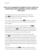WGU C201 BUSINESS ACUMEN ACTUAL EXAM 150 QUESTIONS AND ANSWERS LATEST THIS YEAR