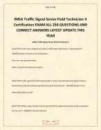 IMSA Traffic Signal Senior Field Technician II Certification EXAM ALL 250 QUESTIONS AND CORRECT ANS