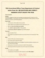 TDCJ Correctional Officer Texas Department of Criminal Justice Exam ALL 180 QUESTIONS AND ANS