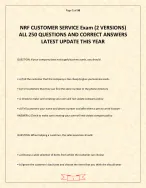 NRF CUSTOMER SERVICE Exam (2 VERSIONS) ALL 250 QUESTIONS AND CORRECT ANSWERS LATEST UPDATE