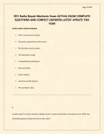 NYC Radio Repair Mechanic Exam ACTUAL EXAM COMPLETE QUESTIONS AND CORRECT ANSWERS LATEST