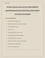 PA Mine Electrician Exam ACTUAL EXAM COMPLETE QUESTIONS AND DETAILED SOLUTIONS LATEST UPDATE