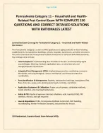 Pennsylvania Category 11 – Household and Health-Related Pest Control Exam WITH  250 QUESTIONS