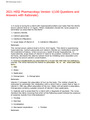 2021 HESI Pharmacology Version 1 (100 Questions and Answers with Rationale)