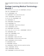 Portage Learning Medical Terminology - Module 1-7(1,2,3,4,5,6&7) 0ver 1700 questions ..