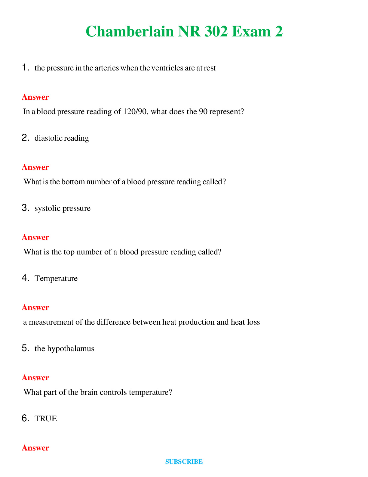 NR 302 Exams Set (Latest 2024 / 2025) Questions & Answers with rationales