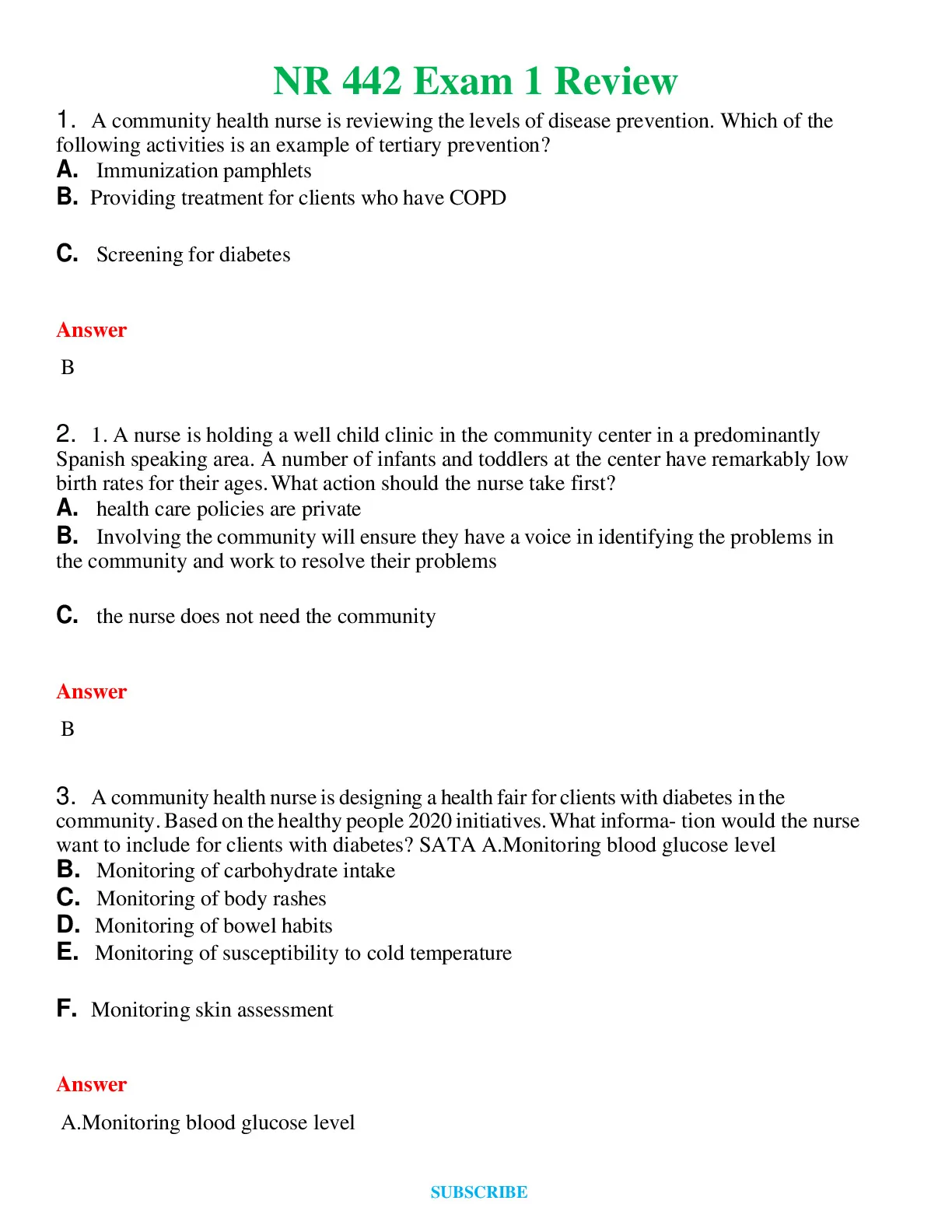 NR 442 | Updated 2024 | Exam 1 ( Review , Study Set ), Exam 2 ,3 ...