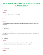 NUR 2058 ( LATEST 2024 / 2025 ) DIMENSION OF NURSING EXAM 1 RASMUSSEN | WITH 100% VERIFIED ANSWERS