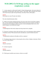 NUR 2092 ( LATEST 2024 / 2025 ) CH 54 DRUGS ACTING ON THE UPPER RESPIRATORY SYSTEM | COMPLETE ANSWERS 100% CORRECT