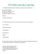 NUR 4590 ( LATEST 2024 / 2025 ) LEADERSHIP EXAM 2 | A+ RATED GUIDE | QUESTIONS AND ANSWERS (SOLVED)