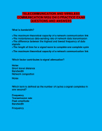TELECOMMUNICATION AND WIRELESS  COMMUNICATION WGU D413 PRACTICE EXAM  QUESTIONS AND ANSWERS