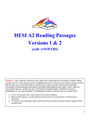 HESI A2 READING V1_V2. Questions and Answers.
