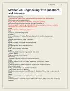 Mechanical Engineering with questions and answers