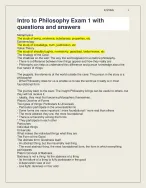 Intro to Philosophy Exam 1 with questions and answers