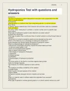 Hydroponics Test with questions and answers