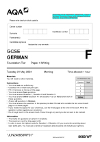 Complete 2024 AQA GCSE GERMANY 8668/F Exams Bundle