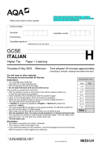 2024 AQA GCSE ITALIAN 8633/H Exams Bundle