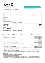 Complete 2024 AQA GCSE PANJABI 8683/F Exams Bundle