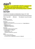 2024 AQA A-Level HISTORY 7042/2N Component 2N Revolution and ...
