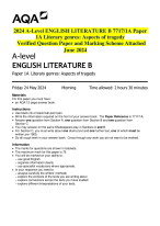 2024 A-Level ENGLISH LITERATURE B 7717/1A Paper 1A Literary genres: Aspects of tragedy  Verified Qu