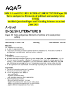 2024 A-Level ENGLISH LITERATURE B 7717/2B Paper 2B Texts and genres: Elements of political and soci